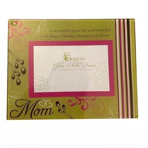 Green and Pink Glass Photo Frame